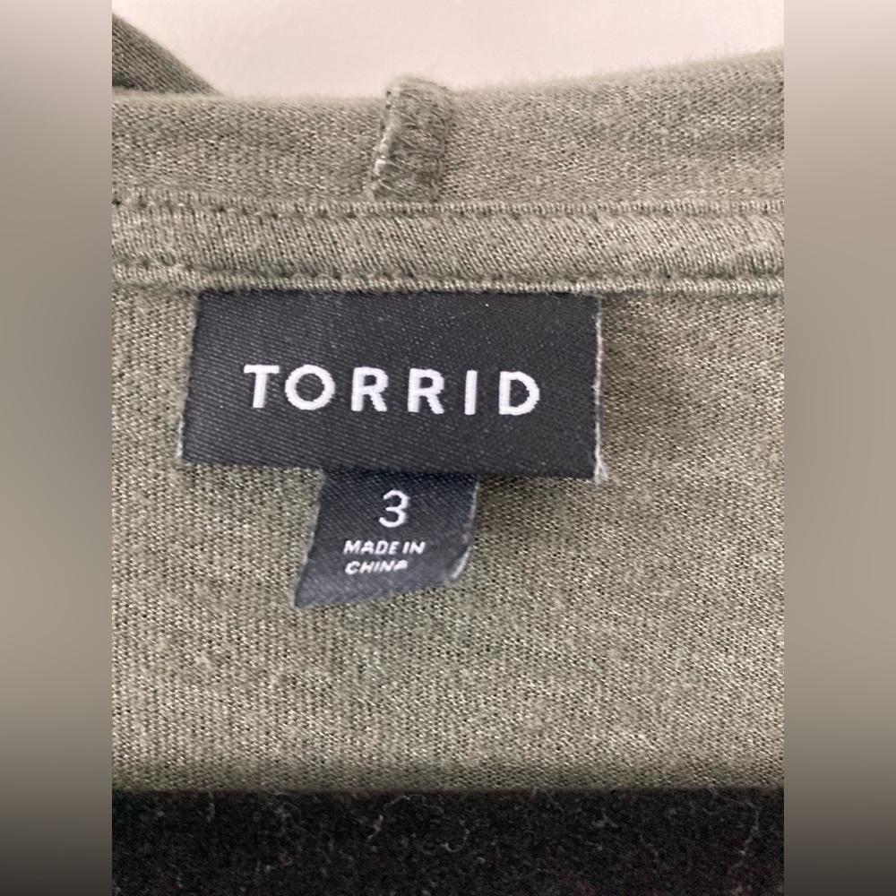 Torrid Game On Olive Green Strappy Football Hoodie Sz 3X - Picture 5 of 8